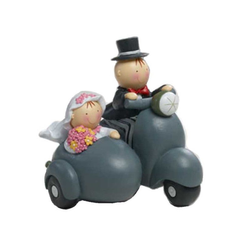 Figura tarta Boda en sidecar