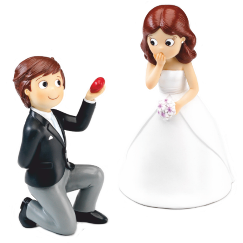 Figura tarta boda pedida corazón