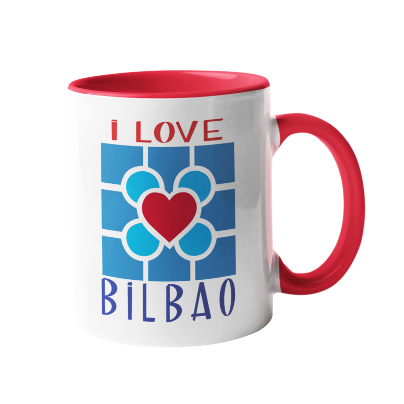 Taza Baldosa corazón Bilbao roja I love Bilbao