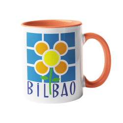 Taza Baldosa Flor Bilbao naranja