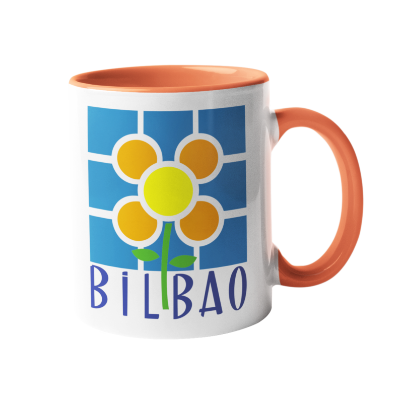 Taza Baldosa Flor Bilbao naranja