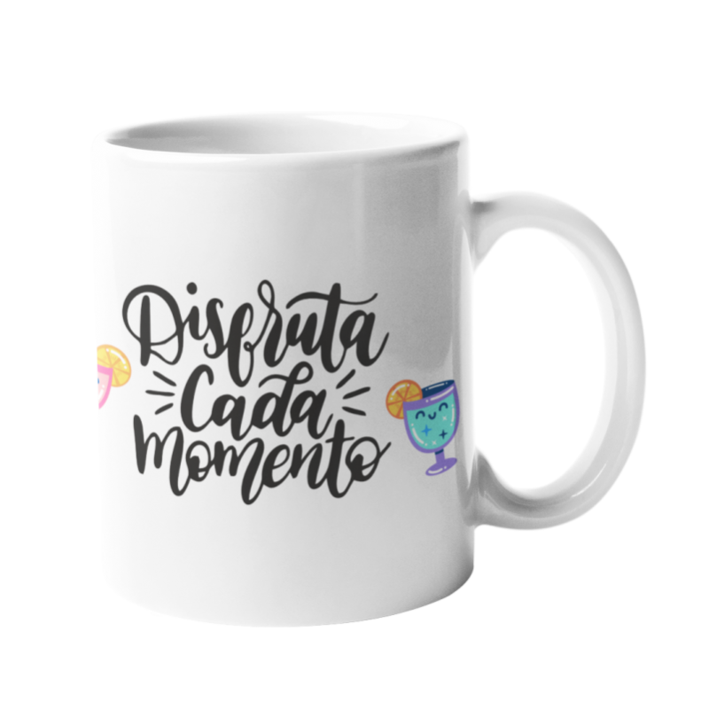 Taza Disfruta cada momento blanca