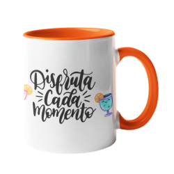 Taza Disfruta cada momento naranja