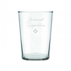 Vaso sidra personalizado con letras y lauburu