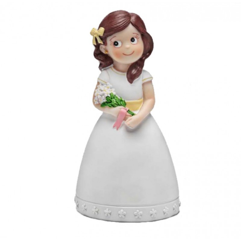 Figura comunión niña ramo flores