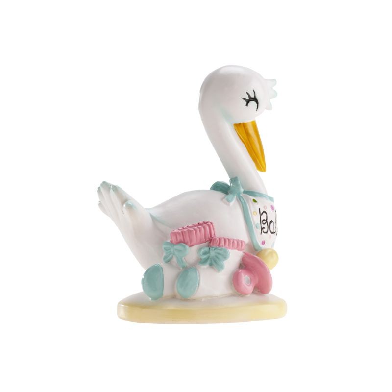 Figura bautizo cigüeña sentada unisex