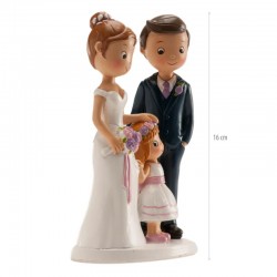 Figura tarta boda con niña de lado