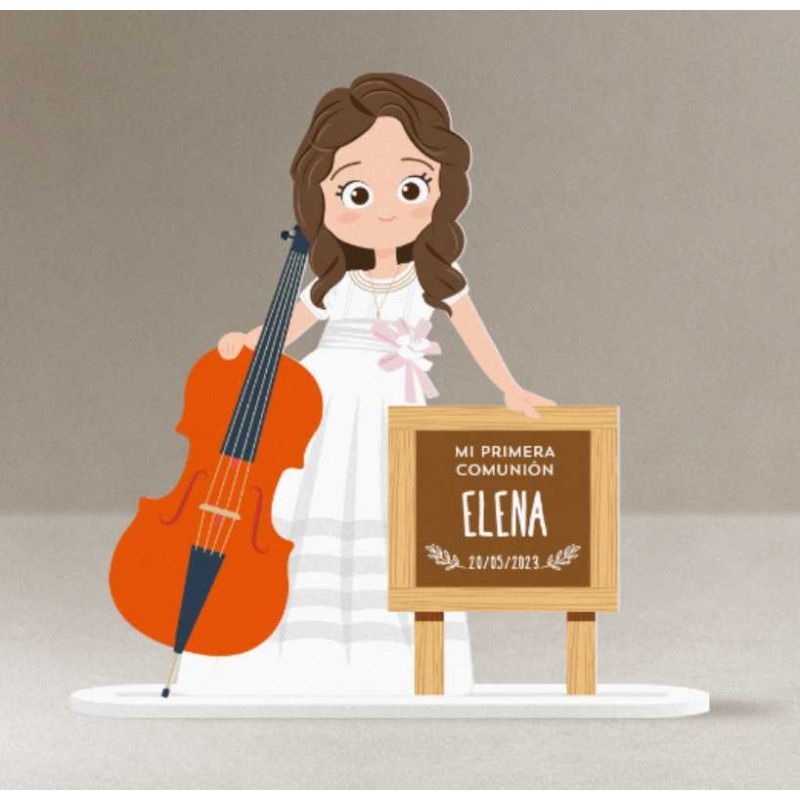 Figura tarta personalizada Comunión con instrumento musical