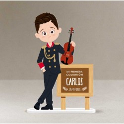 Figura tarta personalizada Comunión con violin