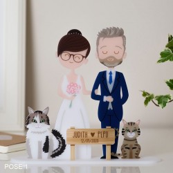 Figura boda personalizada con mascotas