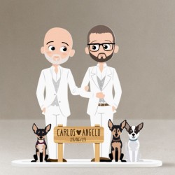 Figura tarta gay mascotas chihuahuas