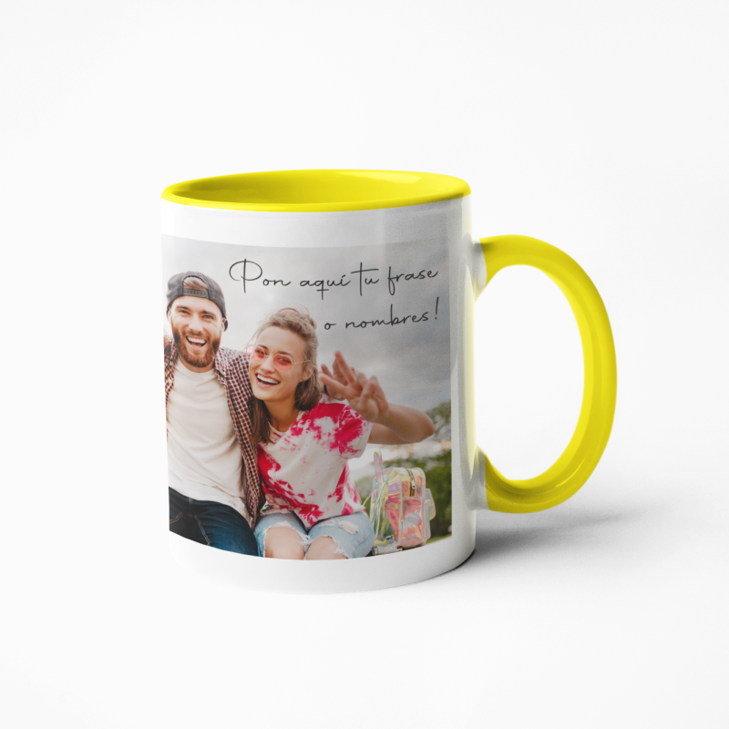 Taza personalizada amarilla